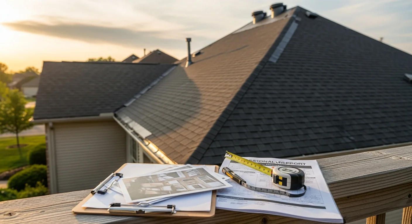 Insurance adjuster and homeowner reviewing damage documentation
