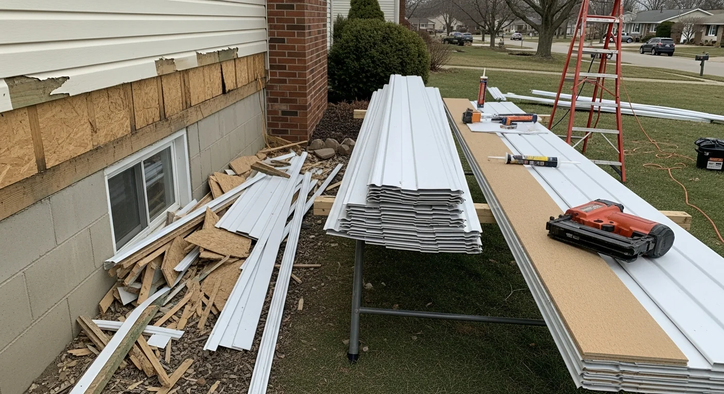 Freshly installed exterior siding on a single-family home in Pickerington, Ohio, with clean panel lines and no visible gaps or damage. The home exterior shows new siding covering the full front facade on a residential street.